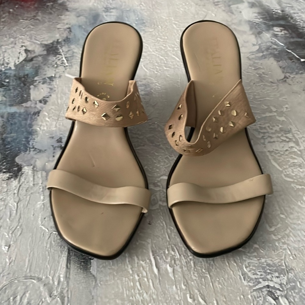 Tan wood heels
